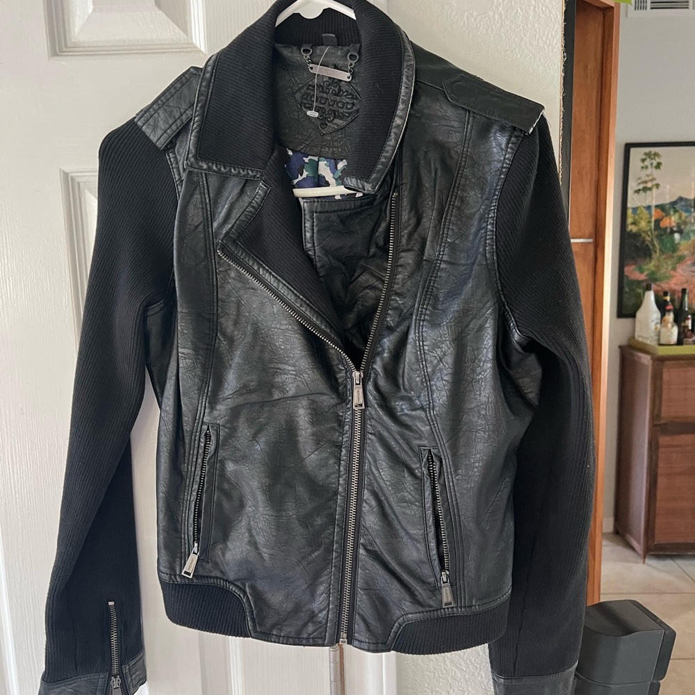 Black leather like jacket